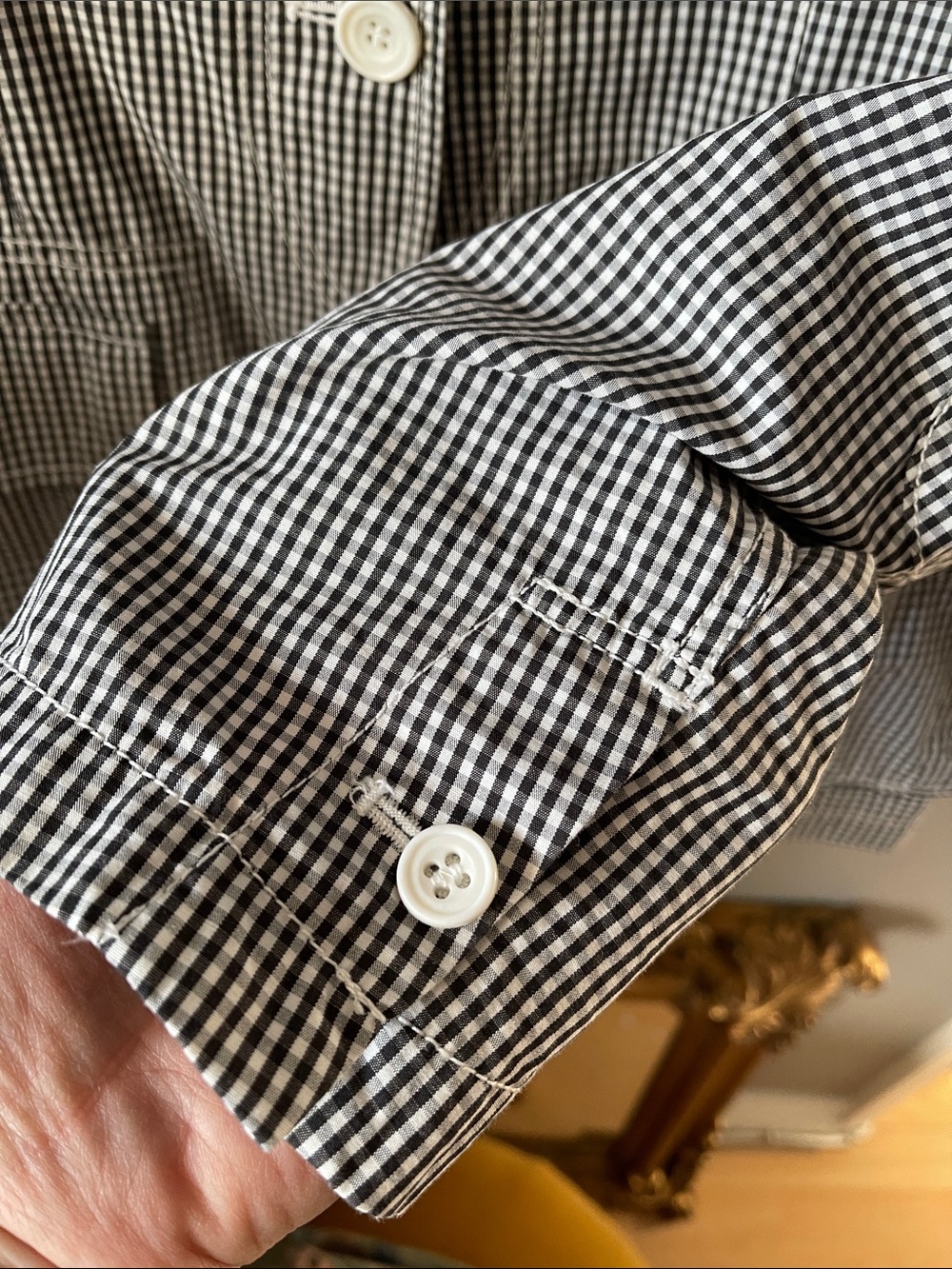 Uniqlo Black and White Gingham Casual Blazer Cotton - Picture 4 of 8